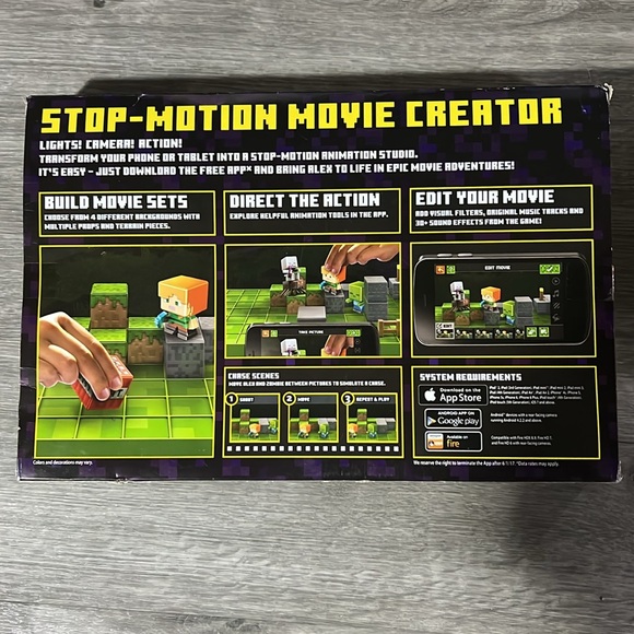 NEW! Mattel MINECRAFT Stop-Motion Movie Creator Set New in Box